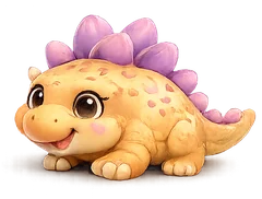 Dinosaurio naranjo sonriente