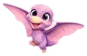 Pterodáctilo lila volando