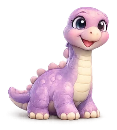 Dinosaurio cuello largo lila